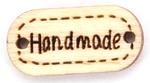 Našívacia drevená značka 19x12 mm HAND MADE