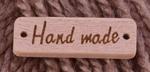 Našívacia drevená značka 30x10 mm HAND MADE