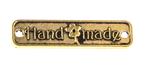 Našívacia kovová značka 25x6 mm HAND MADE