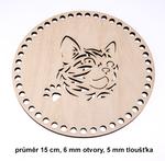 Dno - veko preglejkové mačka15cm/6mm