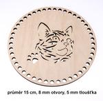 Dno - veko preglejkové mačka 15cm/8mm