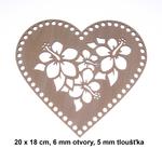 Dno - veko preglejkové srdce kvetinové 20x18cm/6mm