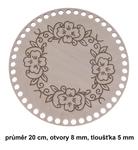 Dno - veko preglejkové kruh kvetov 20cm/8mm