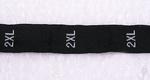 Textilná etiketa s veľkosťou čierna 12mm/1m