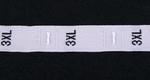 Textilná etiketa s veľkosťou biela 12mm/1m