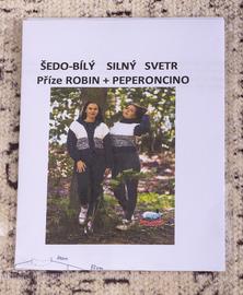 Návod na šedo-biely sveter