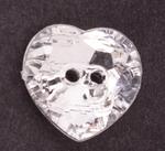 Gombík  15 mm priehľadné srdce