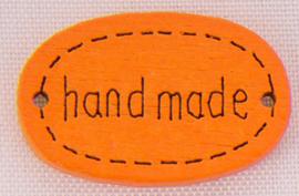 Našívacia drevená značka 19x12 mm HAND MADE