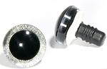 Očičká 3D 20 mm glitrové strieborné