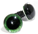 Očičká 3D 20 mm glitrové zelená