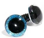 Očičká 3D 20 mm glitrové modrá