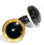 Očičká 3D 20 mm glitrové žltá